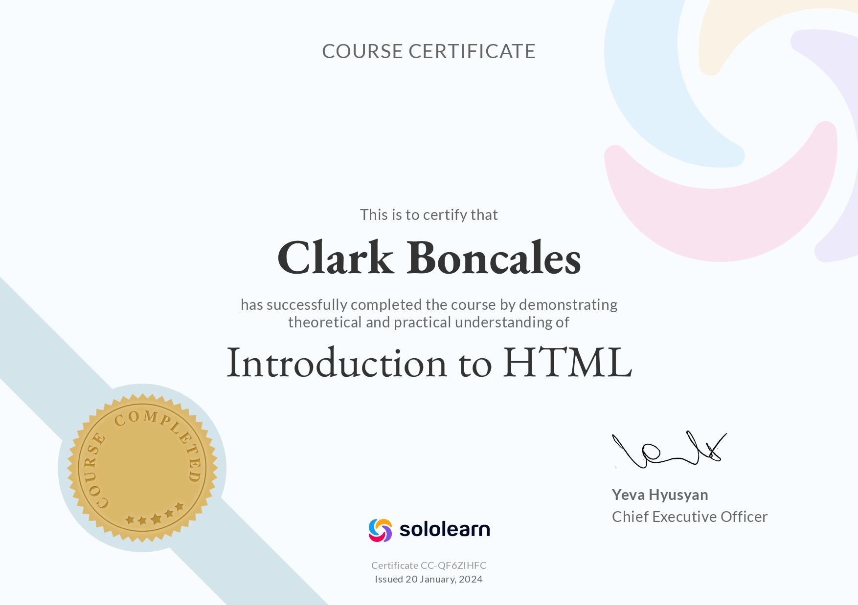 html-cert